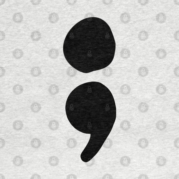 semicolon (black) by mystudiocreate